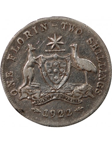 AUSTRALIE, GEORGE V - FLORIN ARGENT 1922