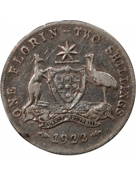AUSTRALIE, GEORGE V - FLORIN ARGENT 1922