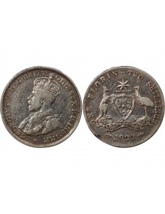 AUSTRALIE, GEORGE V - FLORIN ARGENT 1922 2
