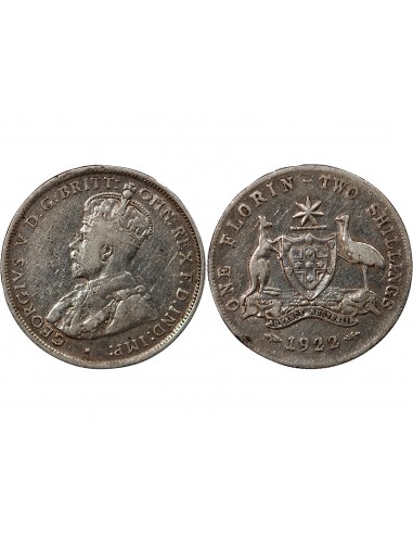 AUSTRALIE, GEORGE V - FLORIN ARGENT 1922