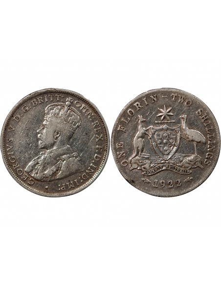 AUSTRALIE, GEORGE V - FLORIN ARGENT 1922