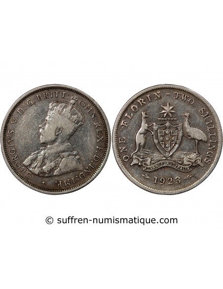 AUSTRALIE, GEORGE V - FLORIN ARGENT 1923
