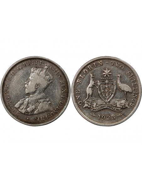 AUSTRALIE, GEORGE V - FLORIN ARGENT 1923