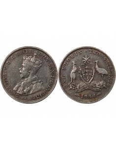 AUSTRALIE, GEORGE V - FLORIN ARGENT 1934 2