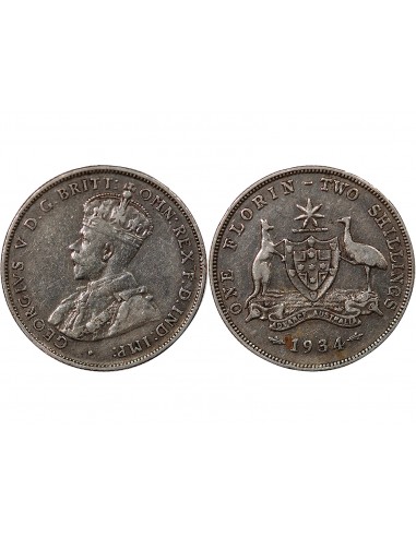 AUSTRALIE, GEORGE V - FLORIN ARGENT 1934