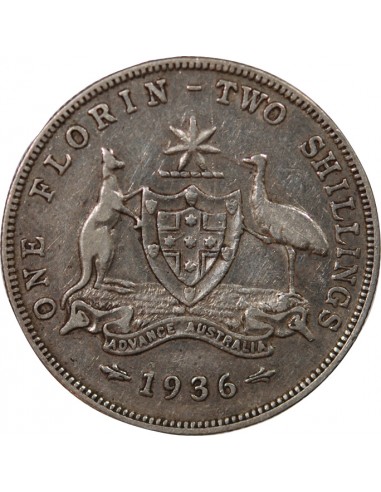 AUSTRALIE, GEORGE V - FLORIN ARGENT 1936