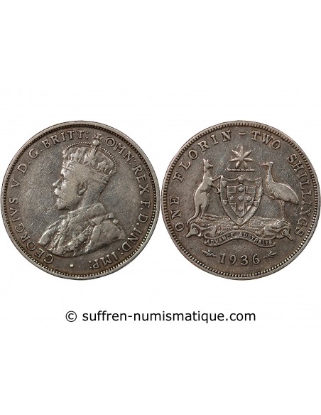 AUSTRALIE, GEORGE V - FLORIN ARGENT 1936
