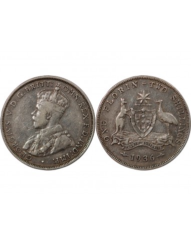 AUSTRALIE, GEORGE V - FLORIN ARGENT 1936