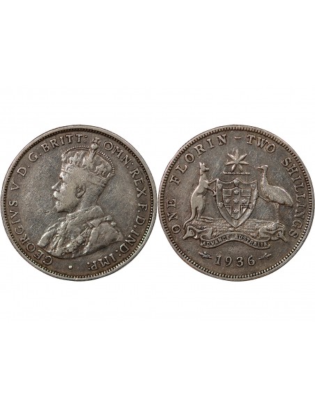 AUSTRALIE, GEORGE V - FLORIN ARGENT 1936
