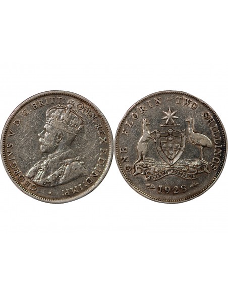 AUSTRALIE, GEORGE V - FLORIN ARGENT 1928