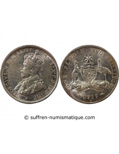 AUSTRALIE, GEORGE V - FLORIN ARGENT 1917 M MELBOURNE