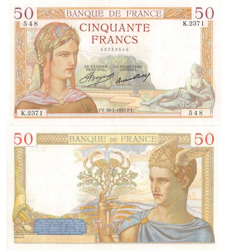 France 50 Francs Ceres 08.07.1935