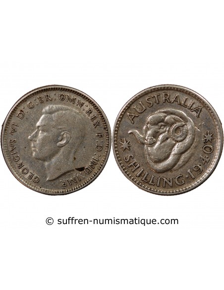 AUSTRALIE, GEORGE VI - SHILLING ARGENT 1940