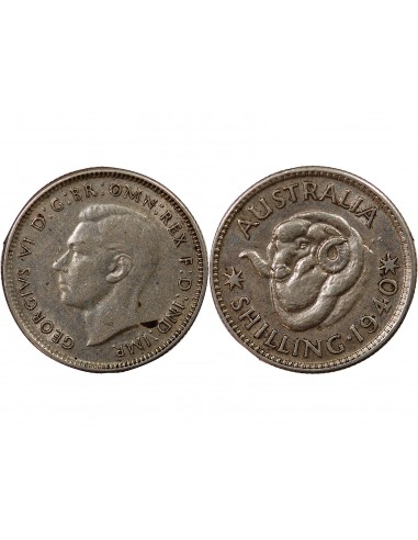 AUSTRALIE, GEORGE VI - SHILLING ARGENT 1940
