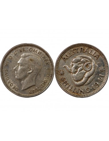 AUSTRALIE, GEORGE VI - SHILLING ARGENT 1941