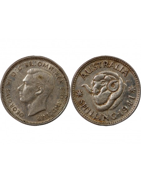 AUSTRALIE, GEORGE VI - SHILLING ARGENT 1941