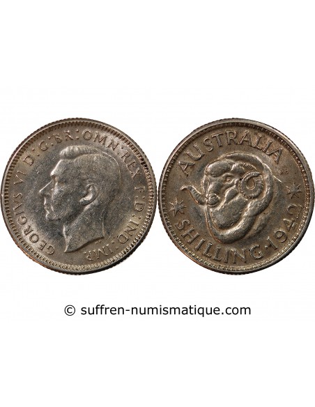 AUSTRALIE, GEORGE VI - SHILLING ARGENT 1942