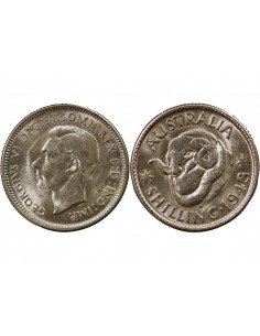 AUSTRALIE, GEORGE VI - SHILLING ARGENT 1943 S SAN FRANCISCO 2