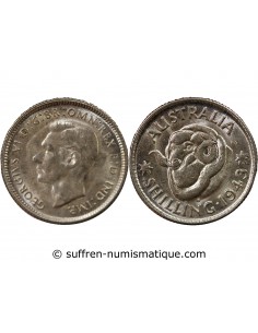 AUSTRALIE, GEORGE VI - SHILLING ARGENT 1943 S SAN FRANCISCO