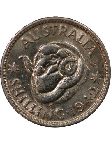 AUSTRALIE, GEORGE VI - SHILLING ARGENT 1942 S SAN FRANCISCO