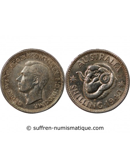 AUSTRALIE, GEORGE VI - SHILLING ARGENT 1942 S SAN FRANCISCO