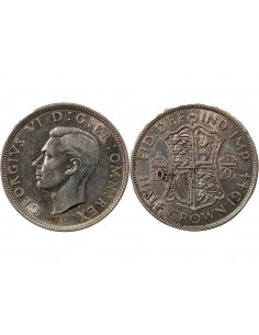 GRANDE-BRETAGNE, GEORGES VI - 1/2 COURONNE 1944 2