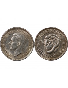 AUSTRALIE, GEORGE VI - SHILLING ARGENT 1942 2