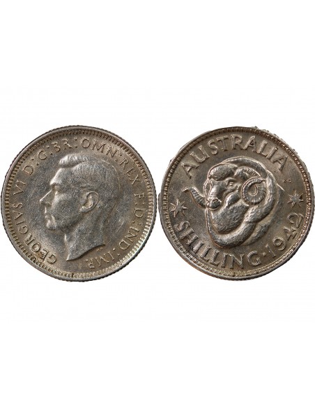 AUSTRALIE, GEORGE VI - SHILLING ARGENT 1942