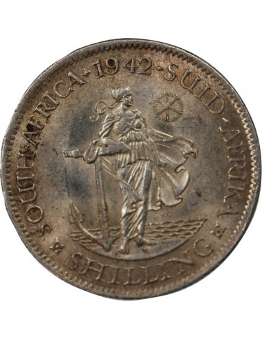 AFRIQUE DU SUD, GEORGES VI - 1 SHILLING ARGENT 1942