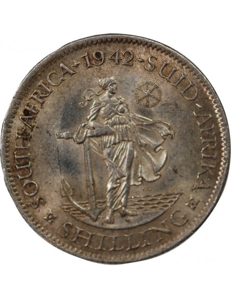 AFRIQUE DU SUD, GEORGES VI - 1 SHILLING ARGENT 1942