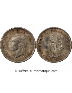 AFRIQUE DU SUD, GEORGES VI - 1 SHILLING ARGENT 1942