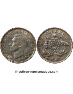 AUSTRALIE, GEORGE VI - 6 PENCE ARGENT 1942 MELBOURNE