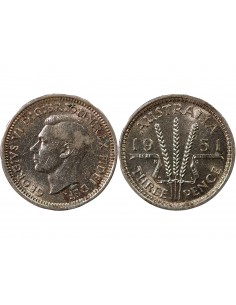 AUSTRALIE, GEORGE VI - 3 PENCE 1951 LONDRES 2