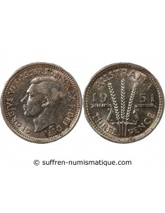 AUSTRALIE, GEORGE VI - 3 PENCE 1951 LONDRES
