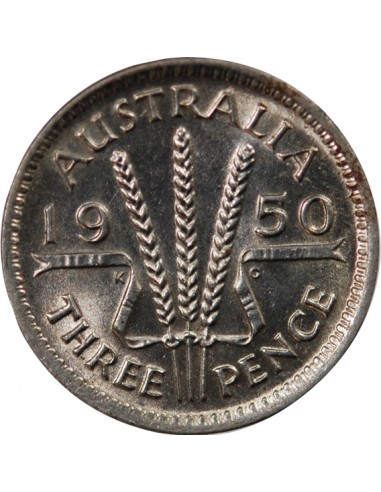 AUSTRALIE, GEORGE VI - 3 PENCE 1950 MELBOURNE