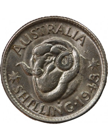 AUSTRALIE, GEORGE VI - SHILLING ARGENT 1943 S SAN FRANCISCO