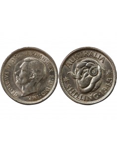 AUSTRALIE, GEORGE VI - SHILLING ARGENT 1943 S SAN FRANCISCO 2