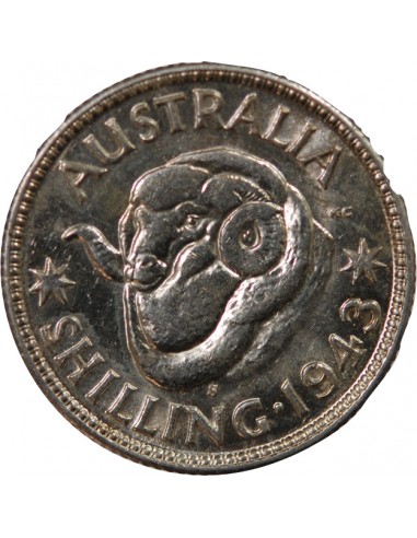 AUSTRALIE, GEORGE VI - SHILLING ARGENT 1943 S SAN FRANCISCO