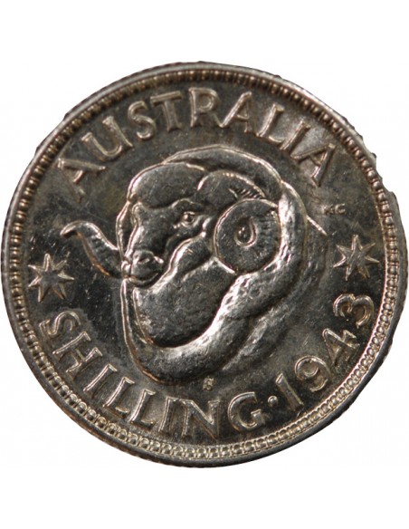 AUSTRALIE, GEORGE VI - SHILLING ARGENT 1943 S SAN FRANCISCO