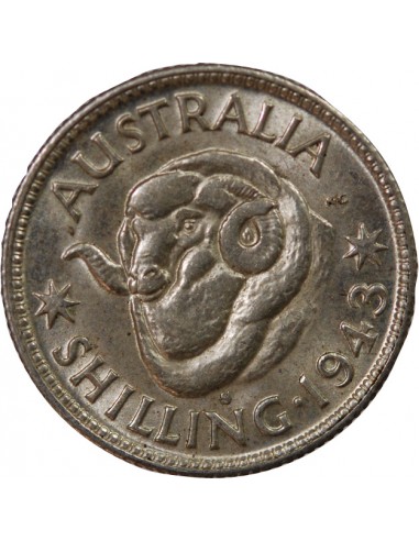 AUSTRALIE, GEORGE VI - SHILLING ARGENT 1943 S SAN FRANCISCO