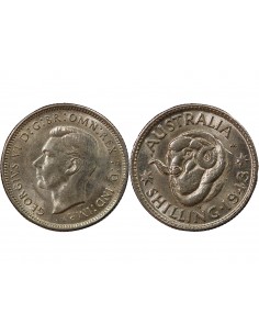 AUSTRALIE, GEORGE VI - SHILLING ARGENT 1943 S SAN FRANCISCO 2