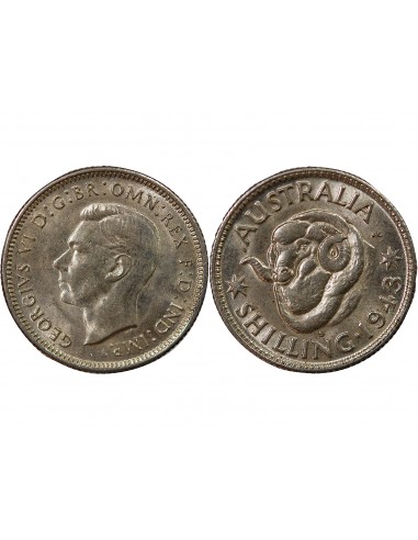 AUSTRALIE, GEORGE VI - SHILLING ARGENT 1943 S SAN FRANCISCO