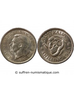AUSTRALIE, GEORGE VI - SHILLING ARGENT 1943 S SAN FRANCISCO