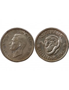 AUSTRALIE, GEORGE VI - SHILLING ARGENT 1943 S SAN FRANCISCO 2