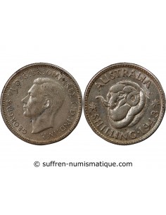 AUSTRALIE, GEORGE VI - SHILLING ARGENT 1943 S SAN FRANCISCO