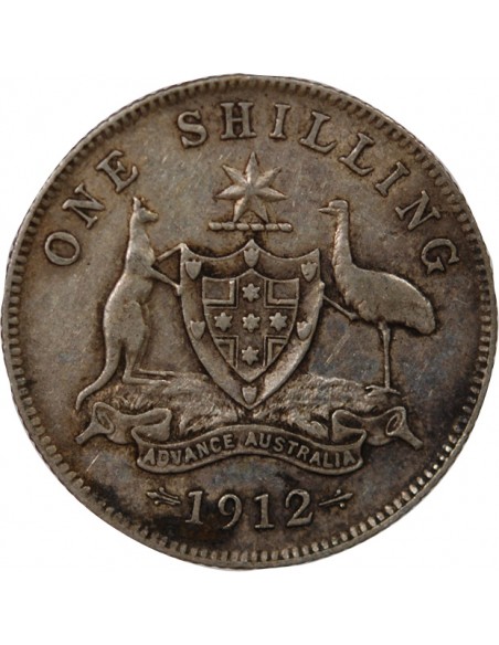 AUSTRALIE, GEORGE V - SHILLING ARGENT 1912 MELBOURNE