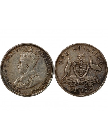 AUSTRALIE, GEORGE V - SHILLING ARGENT 1912 MELBOURNE