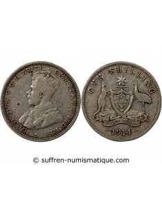 AUSTRALIE, GEORGE V - SHILLING ARGENT 1914 MELBOURNE