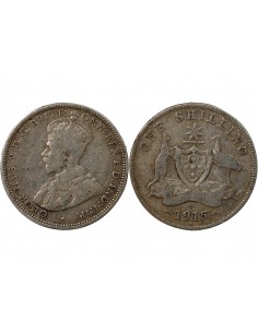 AUSTRALIE, GEORGE V - SHILLING ARGENT 1915 H HEATON 2