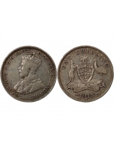 AUSTRALIE, GEORGE V - SHILLING ARGENT 1915 H HEATON 2
